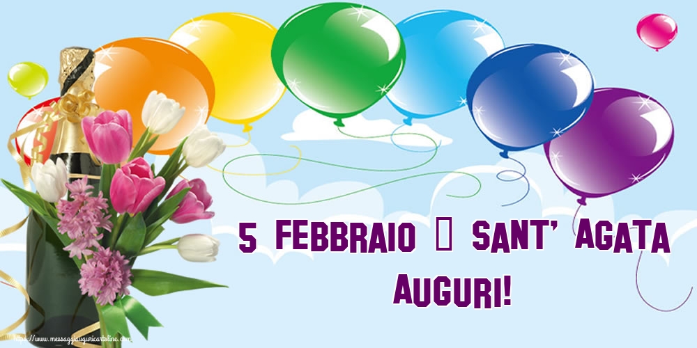 Cartoline di Sant' Agata - 5 Febbraio - Sant' Agata Auguri! - messaggiauguricartoline.com