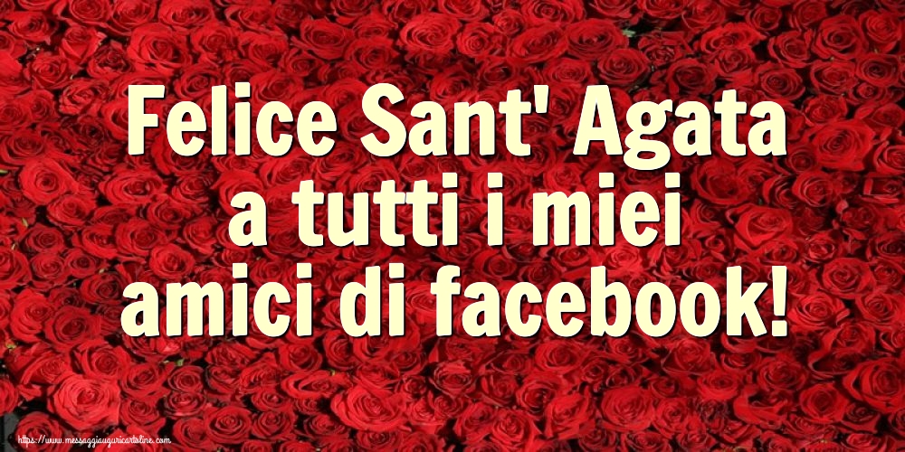 Cartoline di Sant' Agata - Felice Sant' Agata a tutti i miei amici di facebook! - messaggiauguricartoline.com