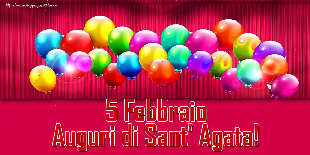 Cartoline di Sant' Agata - 5 Febbraio Auguri di Sant' Agata! - messaggiauguricartoline.com