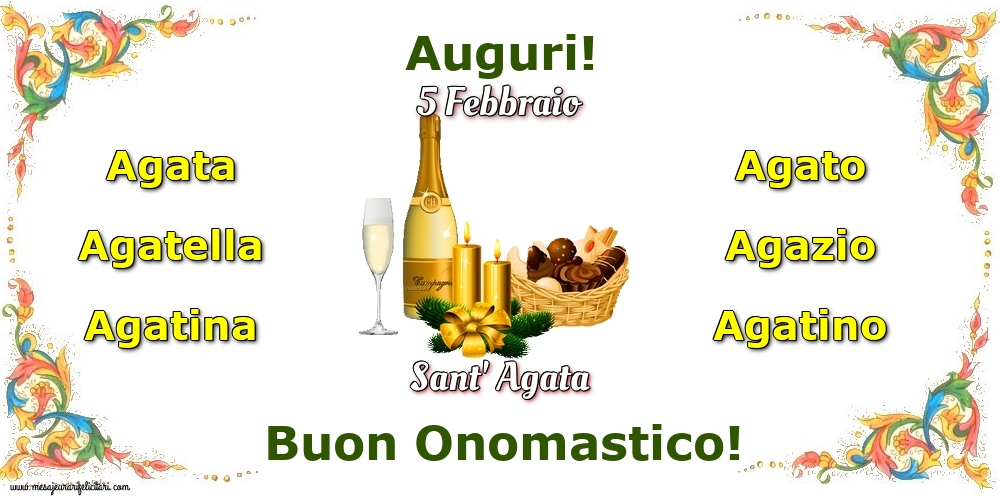 Cartoline di Sant' Agata - 5 Febbraio - Sant' Agata - messaggiauguricartoline.com