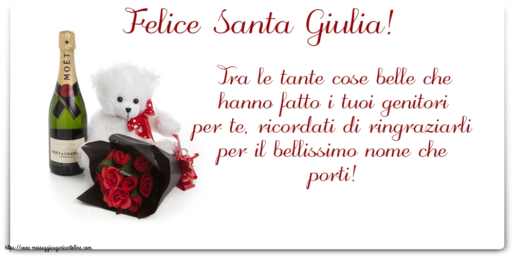 Cartoline di Santa Giulia - Felice Santa Giulia! - messaggiauguricartoline.com