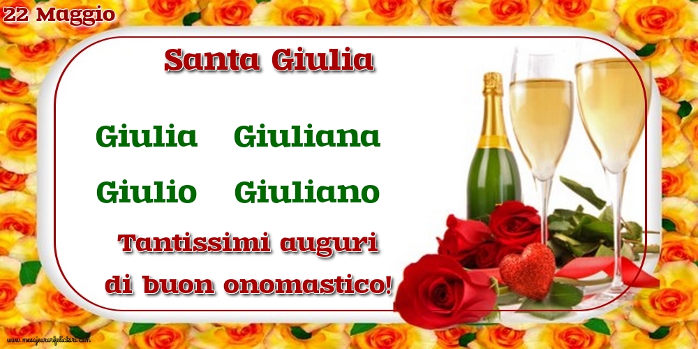 Cartoline di Santa Giulia - 22 Maggio - Santa Giulia - messaggiauguricartoline.com