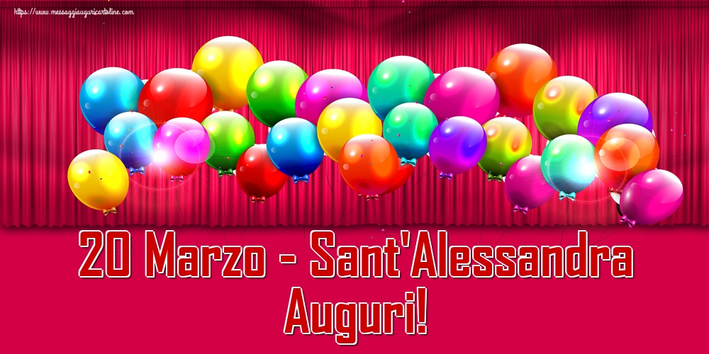 Cartoline di Sant'Alessandra - 20 Marzo - Sant'Alessandra Auguri! - messaggiauguricartoline.com