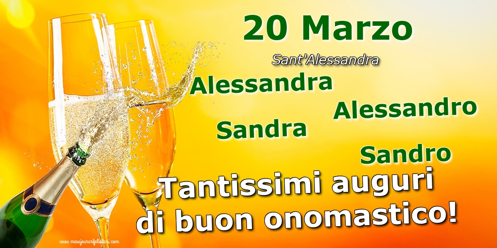 Cartoline di Sant'Alessandra - 20 Marzo - Sant'Alessandra - messaggiauguricartoline.com