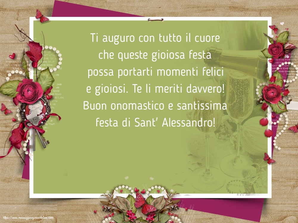 Cartoline di Sant'Alessandro - Buon onomastico e santissima festa di Sant' Alessandro! - messaggiauguricartoline.com