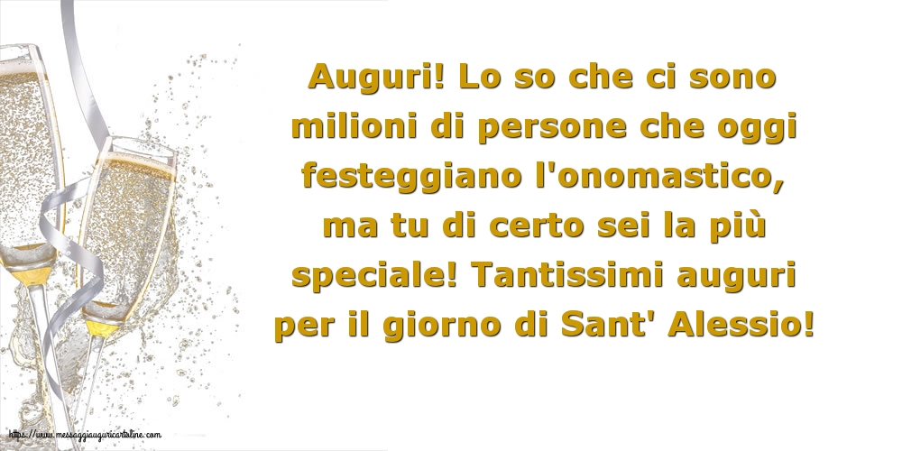 Cartoline di Sant' Alessio - Tantissimi auguri per il giorno di Sant' Alessio! - messaggiauguricartoline.com