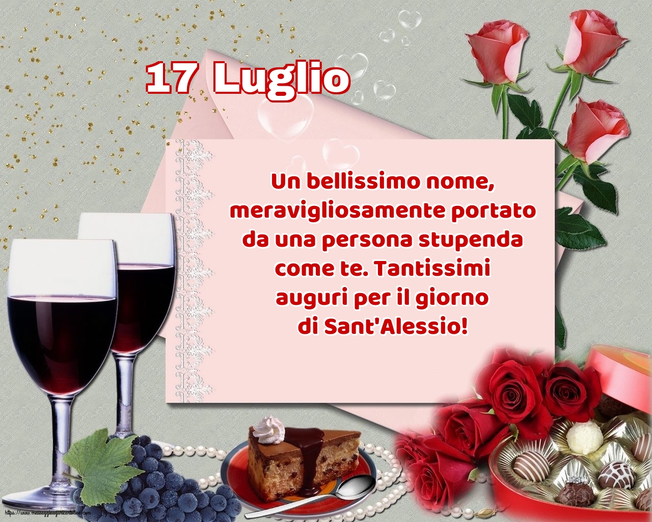 Cartoline di Sant' Alessio - 17 Luglio - 17 Luglio Tantissimi auguri per il giorno di Sant'Alessio! - messaggiauguricartoline.com