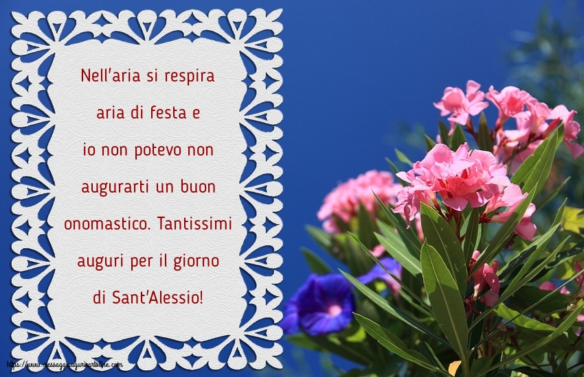 Cartoline di Sant' Alessio - Tantissimi auguri per il giorno di Sant'Alessio! - messaggiauguricartoline.com