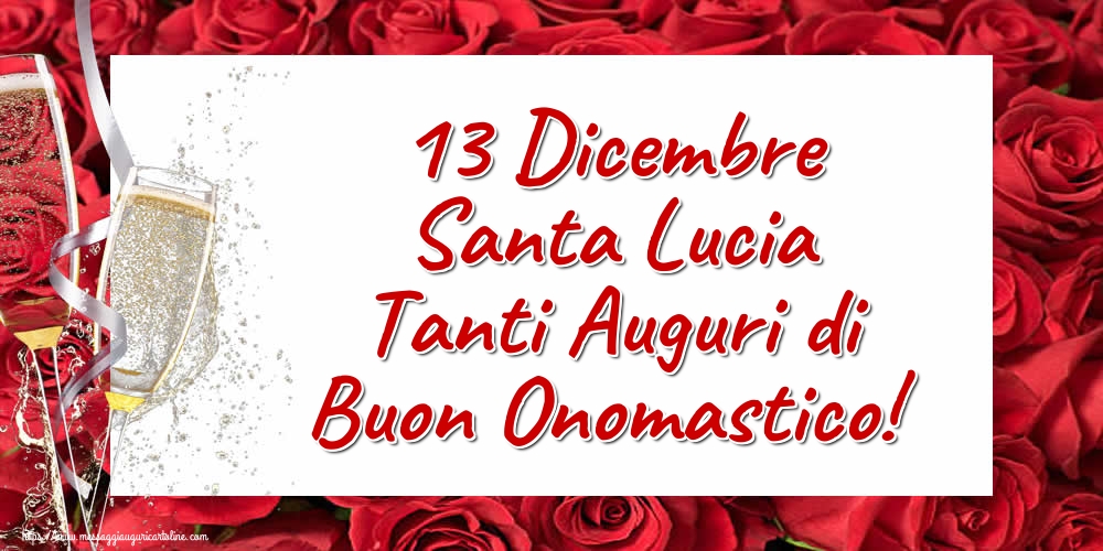 Cartoline di Santa Lucia - 13 Dicembre Santa Lucia Tanti Auguri di Buon Onomastico! - messaggiauguricartoline.com