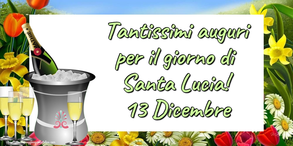 Cartoline di Santa Lucia - Tantissimi auguri per il giorno di Santa Lucia! 13 Dicembre - messaggiauguricartoline.com