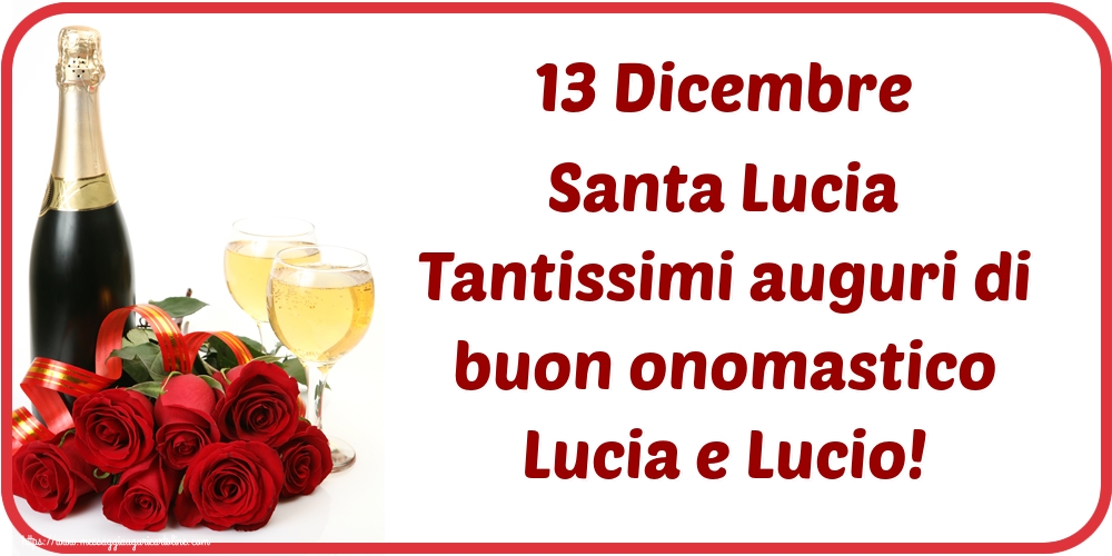 Cartoline di Santa Lucia - 13 Dicembre Santa Lucia Tantissimi auguri di buon onomastico Lucia e Lucio! - messaggiauguricartoline.com