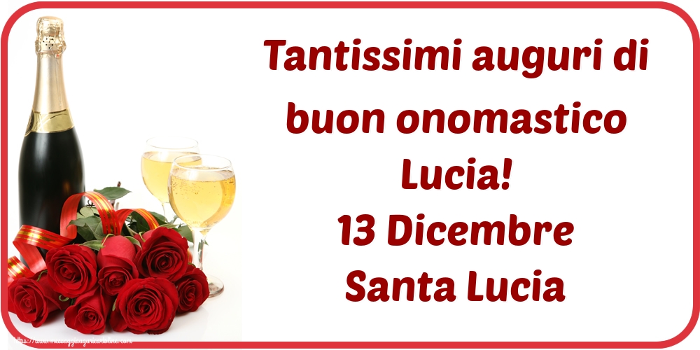 Cartoline di Santa Lucia - Tantissimi auguri di buon onomastico Lucia! 13 Dicembre Santa Lucia - messaggiauguricartoline.com