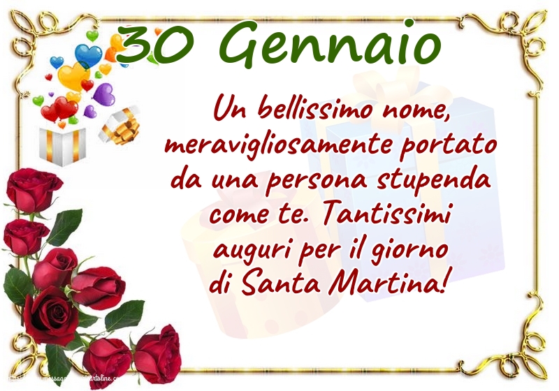 Cartoline di Santa Martina - 30 Gennaio - Tantissimi auguri per il giorno di Santa Martina! - messaggiauguricartoline.com