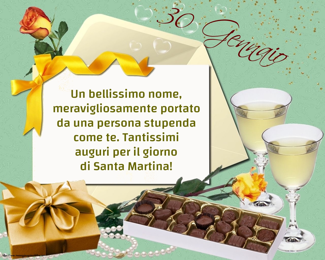 Cartoline di Santa Martina - 30 Gennaio - Tantissimi auguri per il giorno di Santa Martina! - messaggiauguricartoline.com