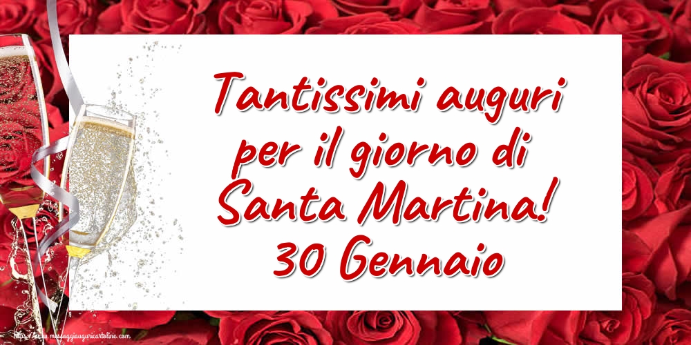 Cartoline di Santa Martina - Tantissimi auguri per il giorno di Santa Martina! 30 Gennaio - messaggiauguricartoline.com