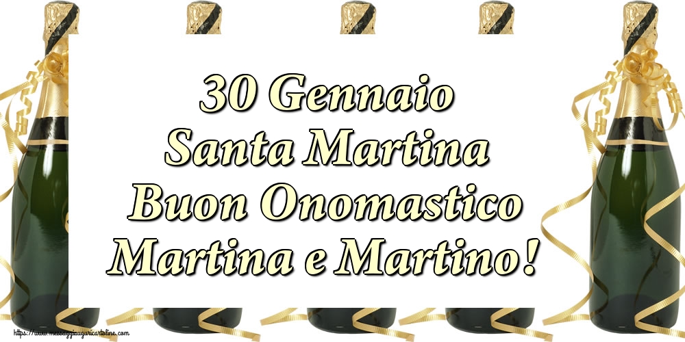 Cartoline di Santa Martina - 30 Gennaio Santa Martina Buon Onomastico Martina e Martino! - messaggiauguricartoline.com