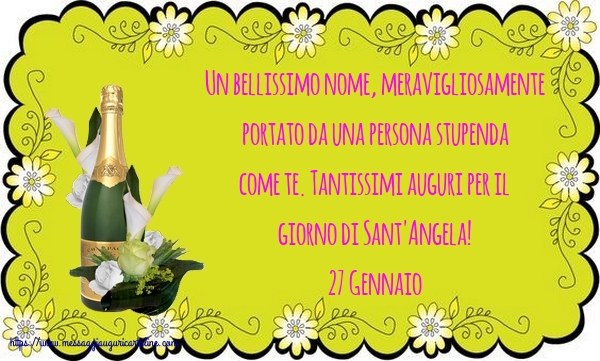Cartoline di Sant' Angela - 27 Gennaio - Tantissimi auguri per il giorno di Sant'Angela! - messaggiauguricartoline.com