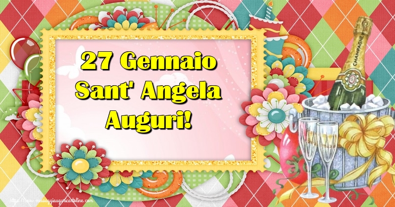 Cartoline di Sant' Angela - 27 Gennaio Sant' Angela Auguri! - messaggiauguricartoline.com