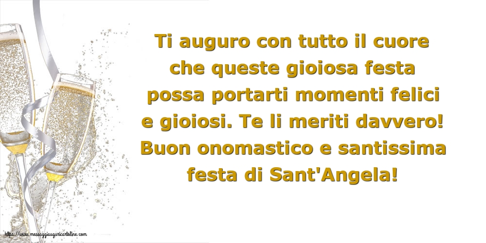 Cartoline di Sant' Angela - Buon onomastico e santissima festa di Sant'Angela! - messaggiauguricartoline.com