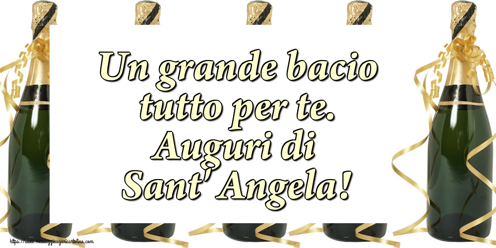 Cartoline di Sant' Angela - Un grande bacio tutto per te. Auguri di Sant' Angela! - messaggiauguricartoline.com