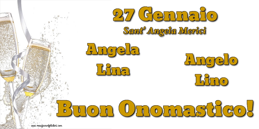 Cartoline di Sant' Angela - 27 Gennaio  - Sant' Angela Merici - messaggiauguricartoline.com