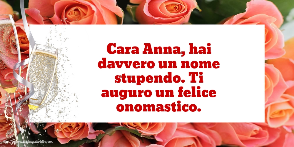 Cartoline di Santi Anna e Gioacchino - Cara Anna, ti auguro un felice onomastico - messaggiauguricartoline.com