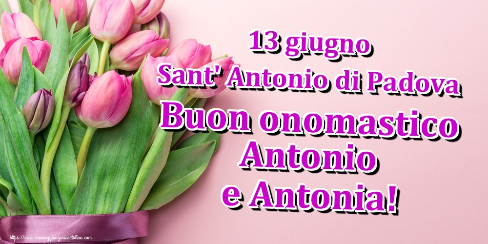 13 giugno Sant' Antonio di Padova Buon onomastico Antonio e Antonia!