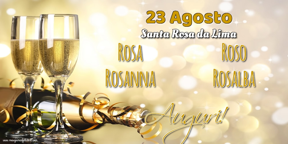 Cartoline di Santa Rosa - 23 Agosto - Santa Rosa da Lima - messaggiauguricartoline.com