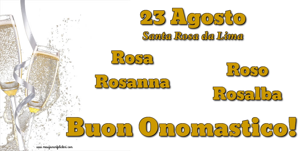 Cartoline di Santa Rosa - 23 Agosto - Santa Rosa da Lima - messaggiauguricartoline.com
