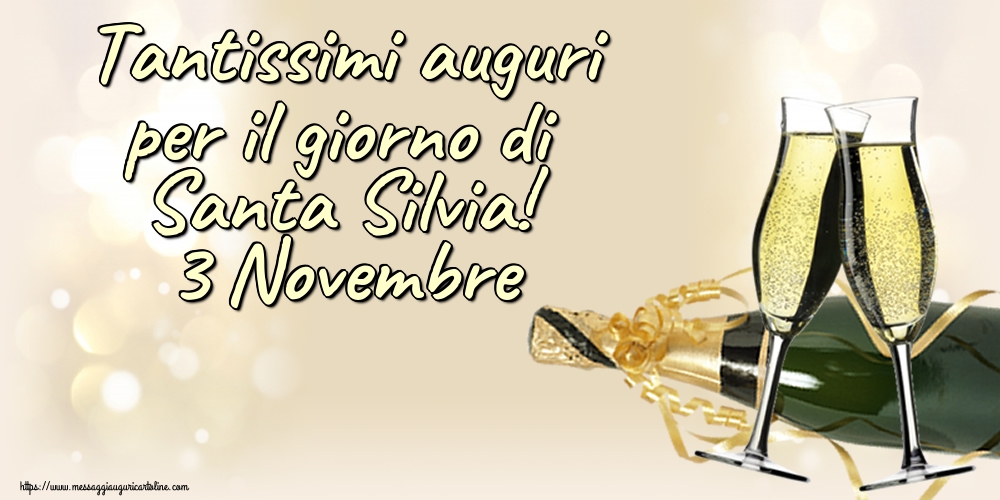 Cartoline di Santa Silvia - Tantissimi auguri per il giorno di Santa Silvia! 3 Novembre - messaggiauguricartoline.com