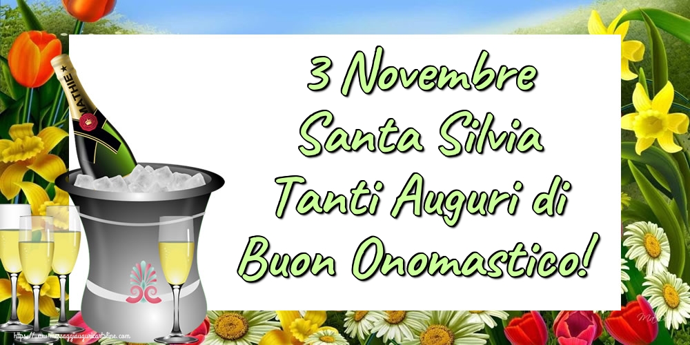 Cartoline di Santa Silvia - 3 Novembre Santa Silvia Tanti Auguri di Buon Onomastico! - messaggiauguricartoline.com