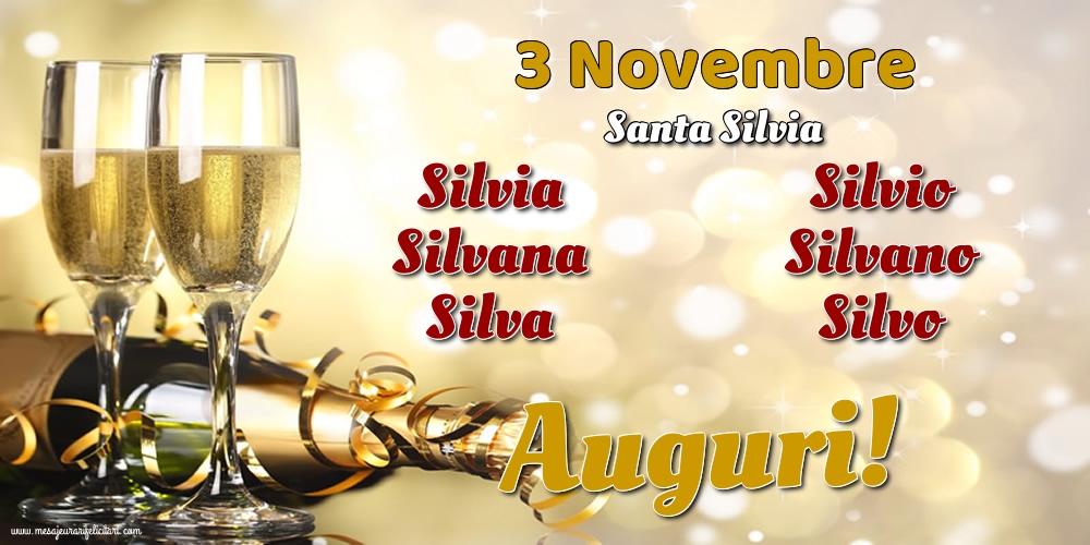 Cartoline di Santa Silvia - 3 Novembre - Santa Silvia - messaggiauguricartoline.com