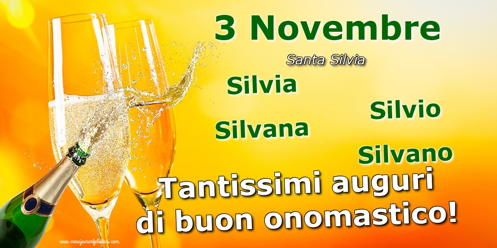 Cartoline di Santa Silvia - 3 Novembre - Santa Silvia - messaggiauguricartoline.com