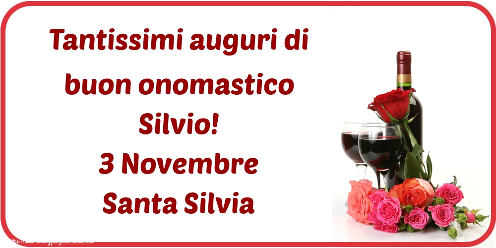 Tantissimi auguri di buon onomastico Silvio! 3 Novembre Santa Silvia