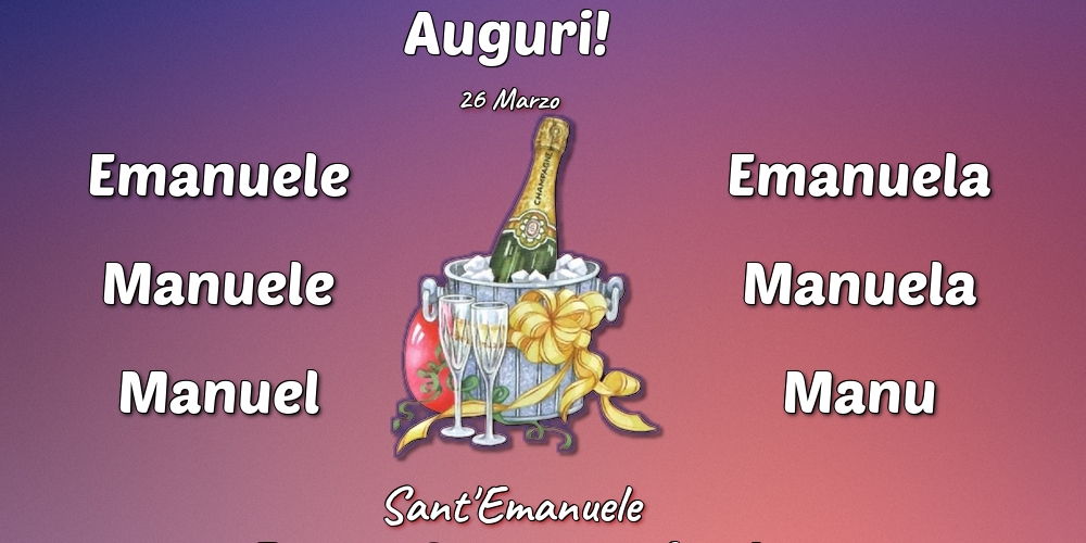Cartoline di Sant'Emanuele - 26 Marzo - Sant'Emanuele - messaggiauguricartoline.com