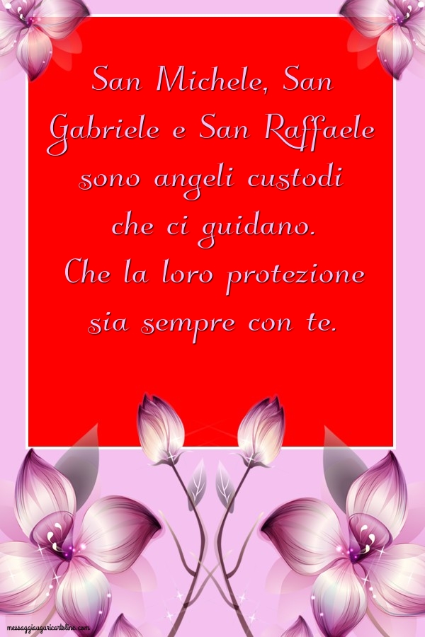 Cartoline di Santi Michele, Gabriele e Raffaele - San Michele, San Gabriele e San Raffaele - messaggiauguricartoline.com