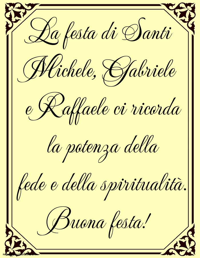 Cartoline di Santi Michele, Gabriele e Raffaele - La festa di Santi Michele, Gabriele e Raffaele - messaggiauguricartoline.com