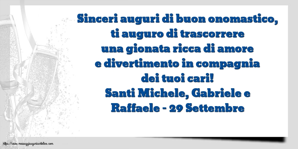 Cartoline di Santi Michele, Gabriele e Raffaele - 29 Settembre - Santi Michele, Gabriele e Raffaele - 29 Settembre - messaggiauguricartoline.com