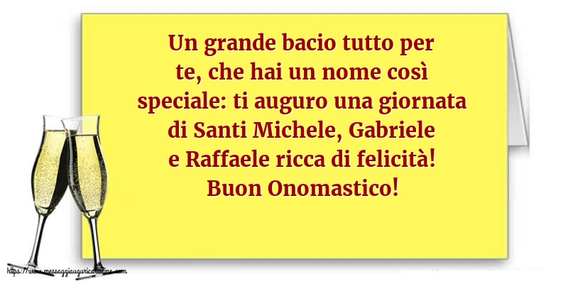 Cartoline di Santi Michele, Gabriele e Raffaele - Buon Onomastico! - messaggiauguricartoline.com