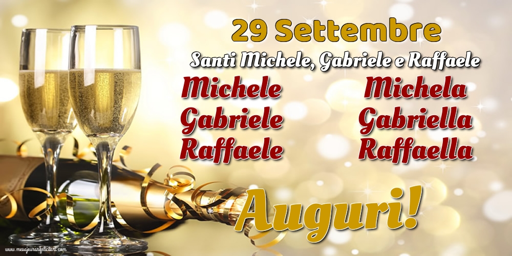 Cartoline di Santi Michele, Gabriele e Raffaele - 29 Settembre - Santi Michele, Gabriele e Raffaele - messaggiauguricartoline.com