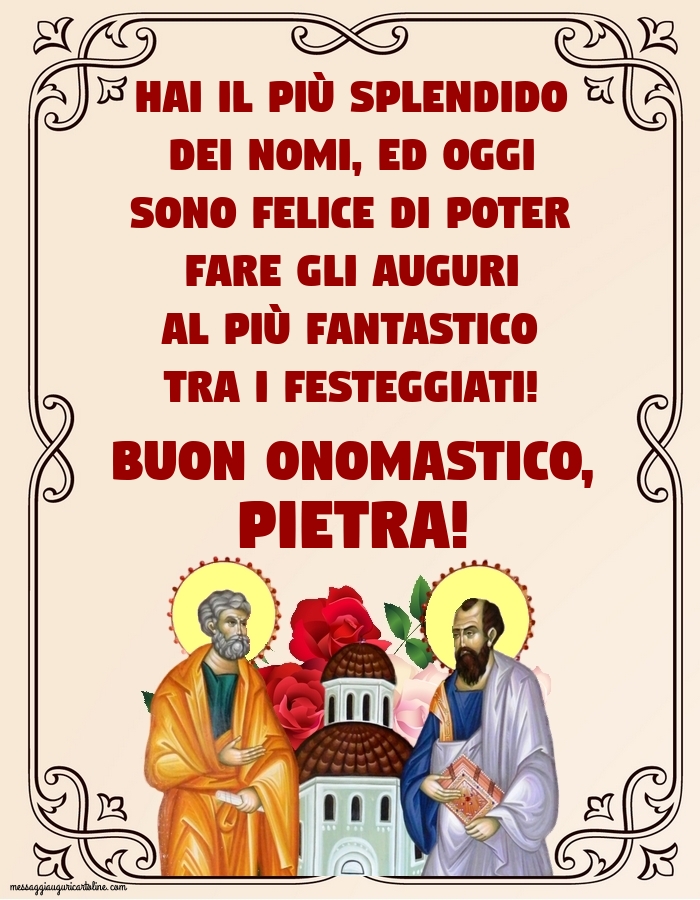 Cartoline di Santi Pietro e Paolo - Buon onomastico, Pietra!