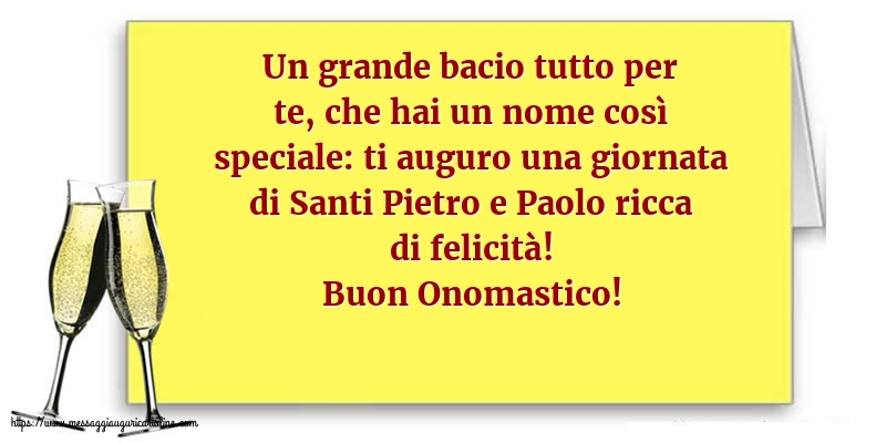 Cartoline di Santi Pietro e Paolo - Buon Onomastico! - messaggiauguricartoline.com
