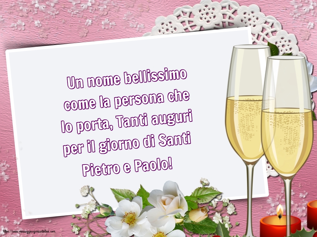 Santi Pietro e Paolo Tanti auguri per il giorno di Santi Pietro e Paolo!