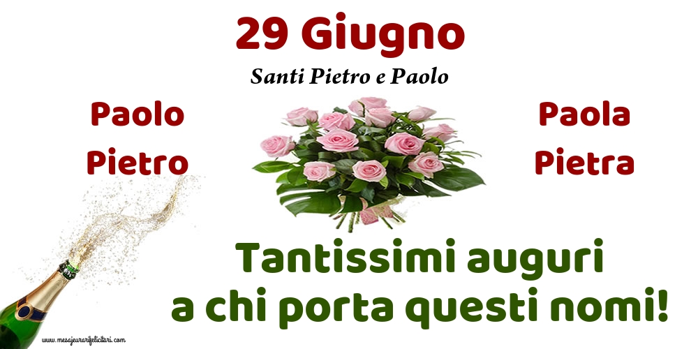 Cartoline di Santi Pietro e Paolo - 29 Giugno - Santi Pietro e Paolo - messaggiauguricartoline.com