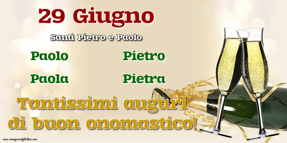 Cartoline di Santi Pietro e Paolo - 29 Giugno - Santi Pietro e Paolo - messaggiauguricartoline.com