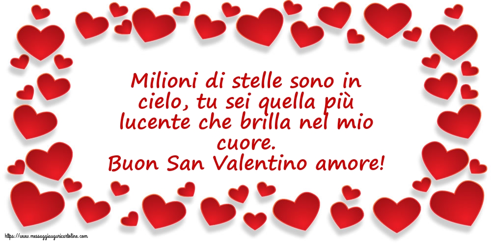 Cartoline di San Valentino - Buon San Valentino amore! - messaggiauguricartoline.com
