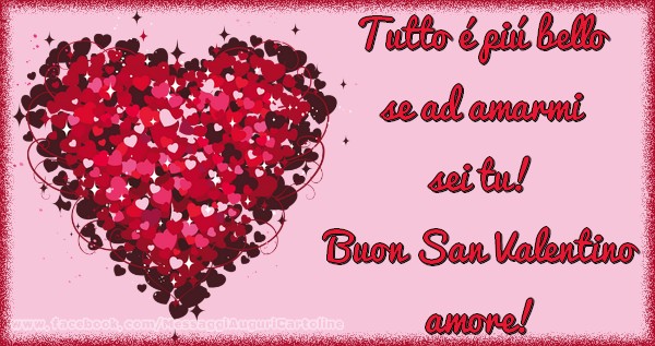 Cartoline di San Valentino - Buon San Valentino amore - messaggiauguricartoline.com