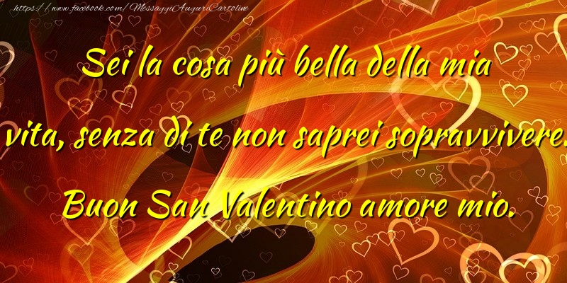 Cartoline di San Valentino - Buon San Valentino amore mio. - messaggiauguricartoline.com