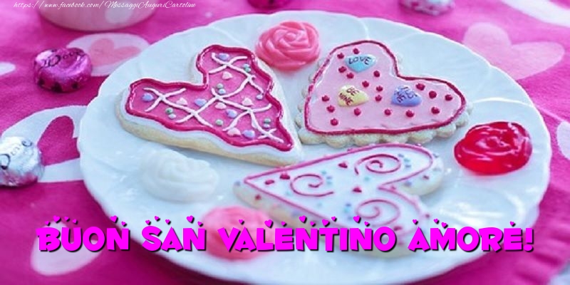 Cartoline di San Valentino - Buon san valentino amore - messaggiauguricartoline.com
