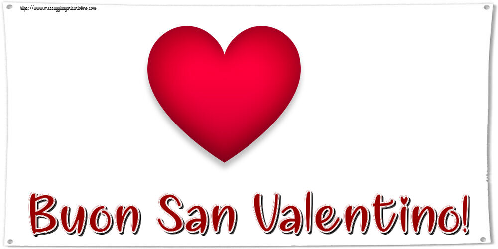Cartoline di San Valentino - Buon San Valentino! ~ cuore rosso - messaggiauguricartoline.com